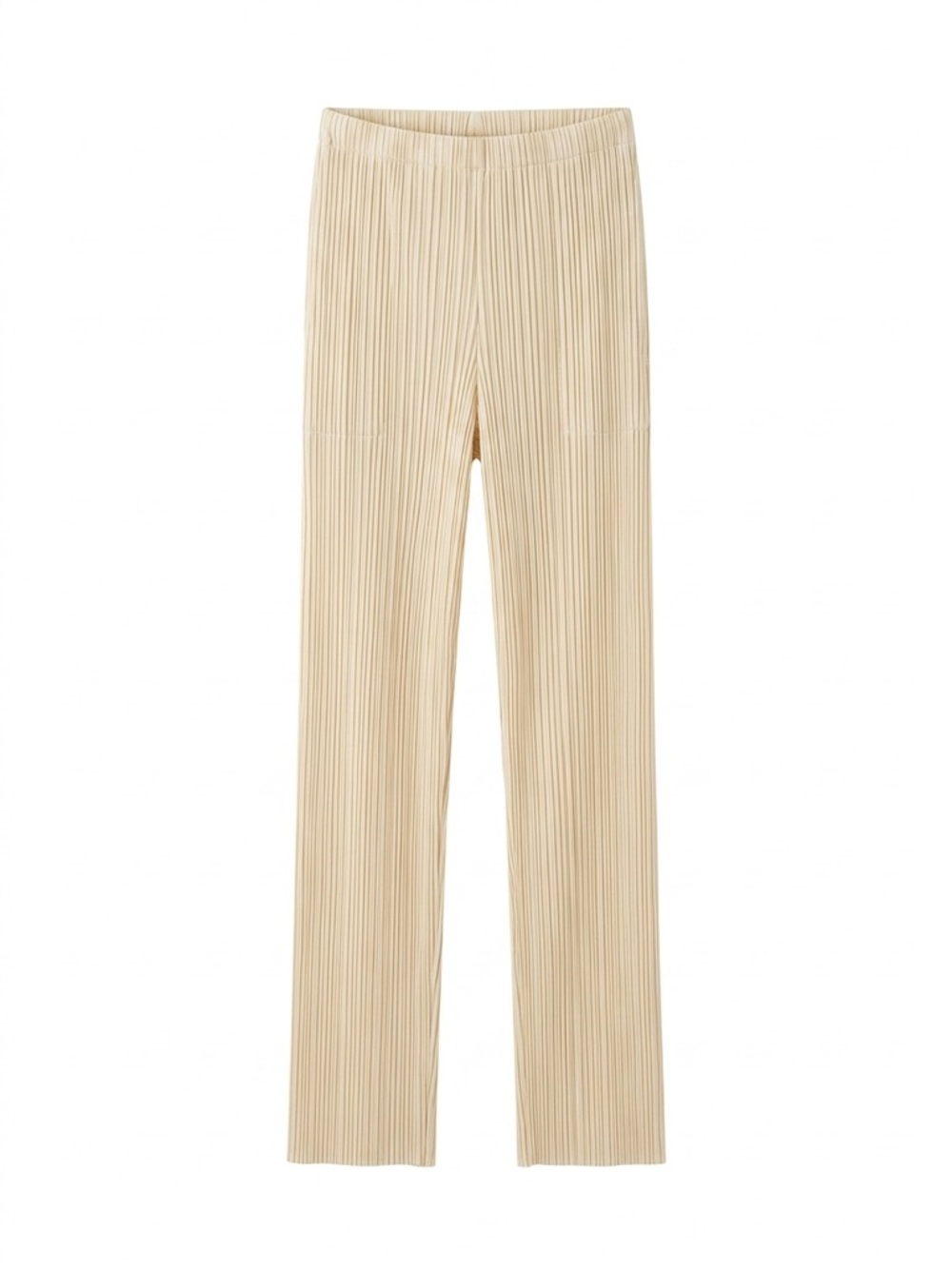 Pleats Please Issey Miyake Straight Pants in Beige - Monthly Colors
